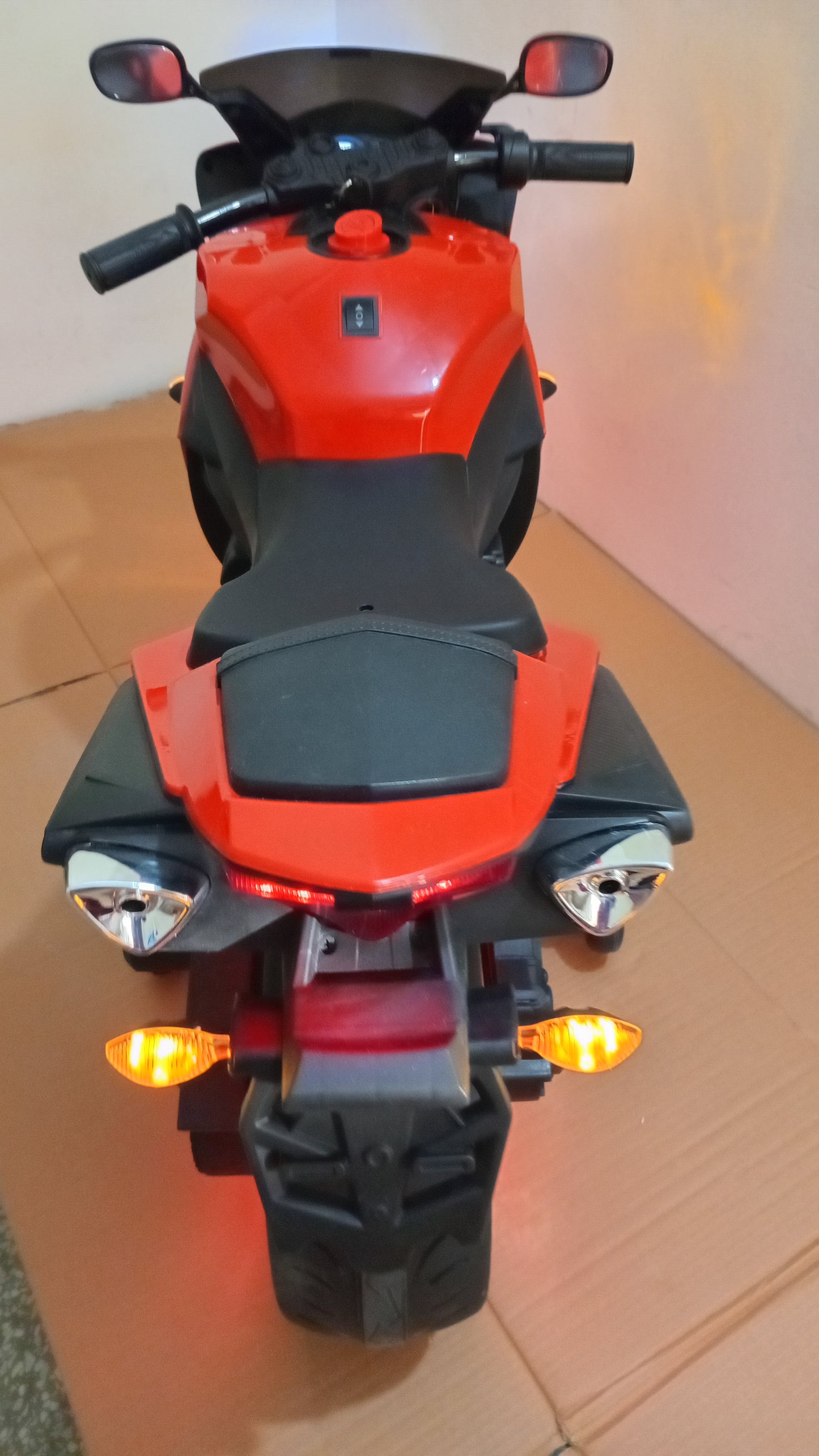 Heavy bike for kids, For age 4 to 8 years, Rechargeable battery operated kids bike, music mp3 LED lights, motors big battery. Color Red.